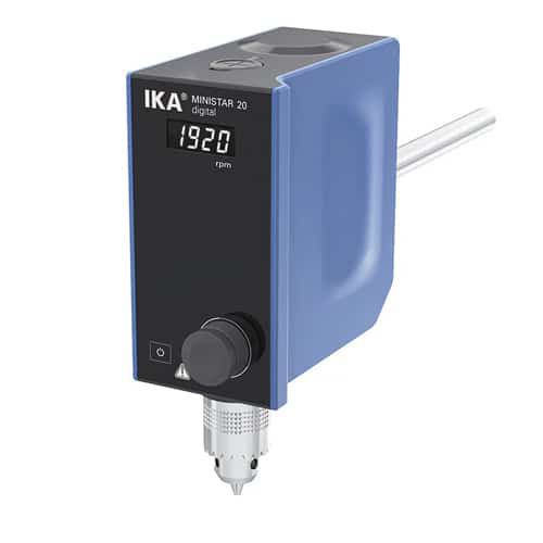 Overhead laboratory stirrer - IKA MINISTAR 20  - Asynt - digital / shaft / measurement