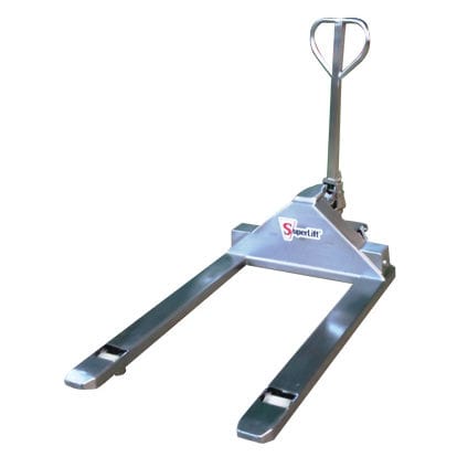 Hand pallet truck - superlift material handling - walk-behind / stainless steel / long-fork