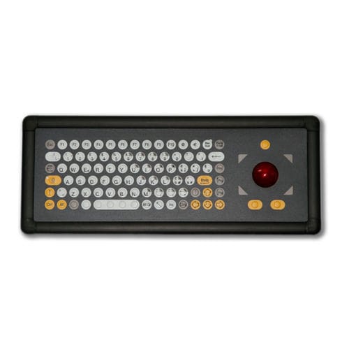 Panel-mount keyboard - KT-74-I-40 - k-tronic S.r.l. - membrane / 74-key / with trackball