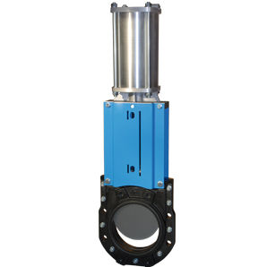 Knife gate valve - WGEB-PD - Watergates GmbH & Co. KG - pneumatic / for water / flange-mounted