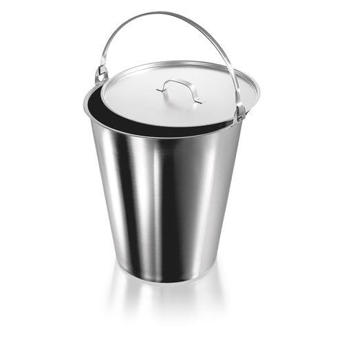 Stainless steel bucket - 45 series - Carl Friedrich Usbeck KG - round / with handle / with lid