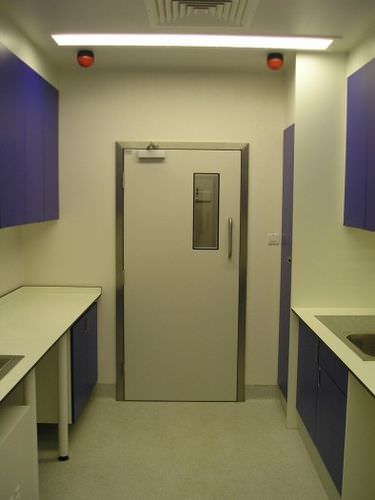 Swing door - K series - Dortek Ltd. - GRP / industrial / for clean rooms