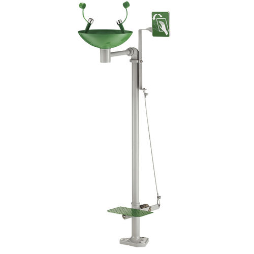 Safety shower with eyewash station - LP24 - Ecosafe S.A. - floor-standing / indoor / outdoor