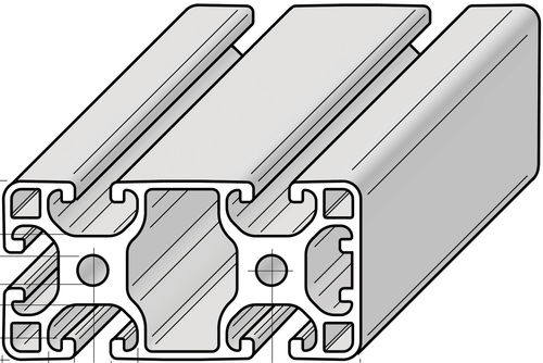 Aluminum profile - PRO8040L1N - Alváris Profile Systems GmbH - grooved / industrial / lightweight