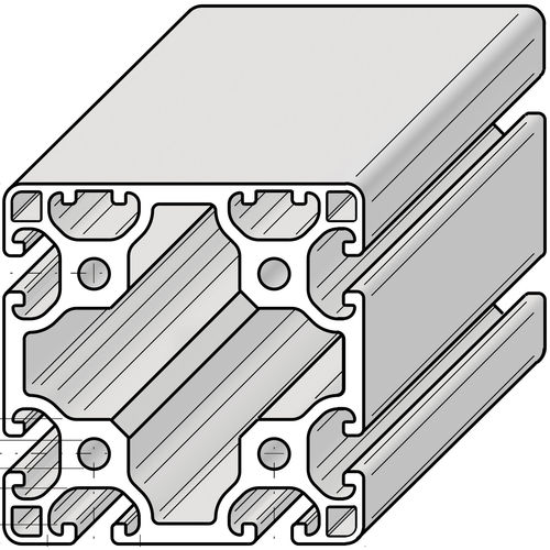 Aluminum profile - PRO8080L2N - Alváris Profile Systems GmbH - grooved / industrial / lightweight