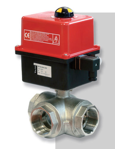 Ball valve - 231, 233, 251, 253 - VALPES - electrically-actuated / for control / T-shaped