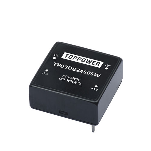 4:1 input voltage range DC/DC converter - TP03DB series - Guangzhou Top Power Electronics Technology Co.,Ltd - 2:1 input voltage range / DIP