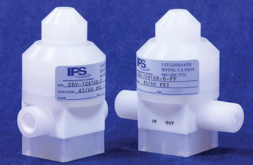 Diaphragm valve - SBV series - International Polymer Solutions Inc. - pneumatically-operated / for acids / PTFE