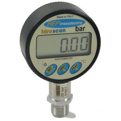 Pressure gauge with LCD display - IDROSCAN series  - AEP transducers - threaded / electronic / economical
