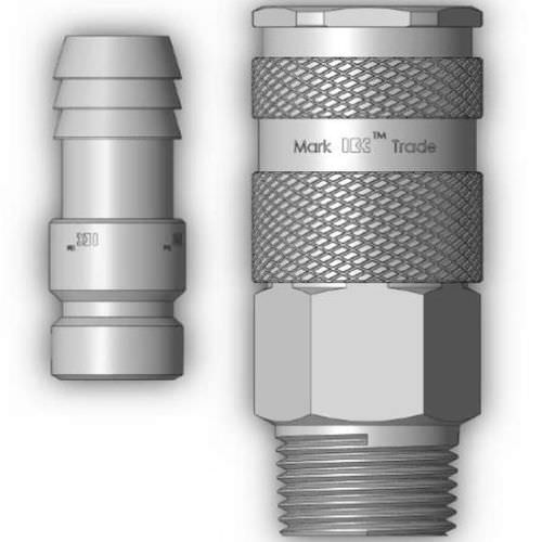 Quick coupling - 408  - Ningbo Parmicro Fluid Technology CO.,LTD - pneumatic / barbed / nickel-plated brass