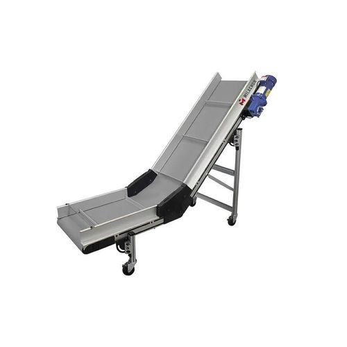 Belt conveyor - EAC - Milacron China - horizontal / with adjustable slope / for materials handling