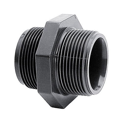 PVC-U nipple - IBG® - Praher Plastics Austria GmbH - threaded / hexagonal / straight
