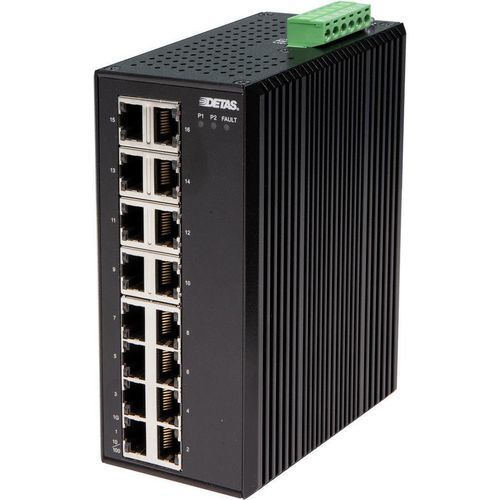 Unmanaged switch - ESNU-16100 - DETAS - 16 ports / gigabit Ethernet / DIN rail