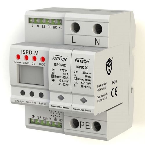 Class II surge protector - iSPD20C/2-xxx S series - FATECH ELECTRONIC (FOSHAN) CO., LTD - for power supplies / anti-surge / single-phase