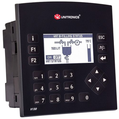 PLC with graphic HMI - Vision130&trade; series - Unitronics - panel-mount / with integrated I/O / CANopen
