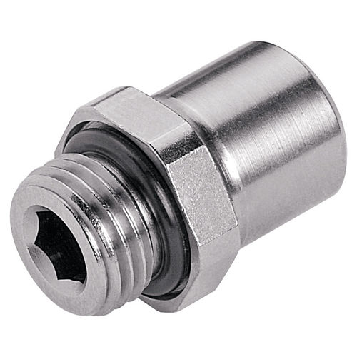 Pneumatic fitting - 628  - EISELE GmbH - screw-in / push-in / nickel-plated brass