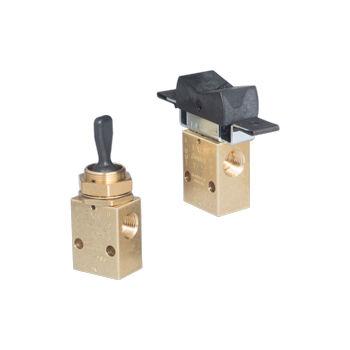 Pneumatically-operated valve -  TAC Miniature 3-Position Manual Valves - Humphrey Products - plunger / lever / manual