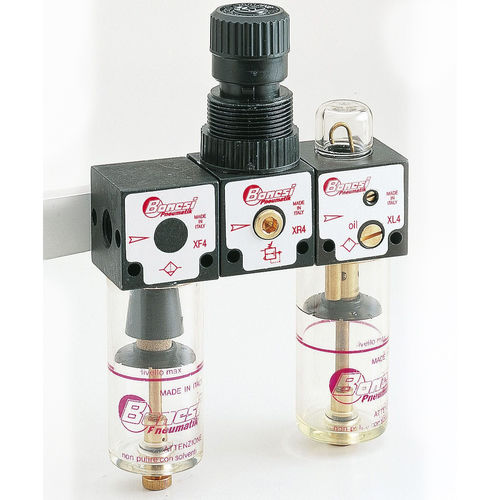 Air filter-regulator-lubricator - XFRL series - Bonesi Pneumatik s.r.l. - polycarbonate / modular