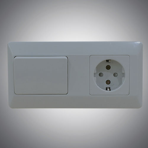 Socket switch - JL-FS-KZ - JIANGSU JIANLONG ELECTRICAL CO.,LTD - rocker / 2-pole / IP55
