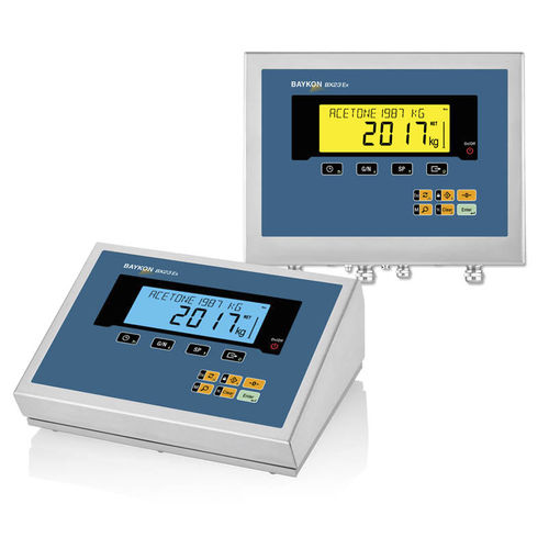LCD display weight indicator - BX23 EX2/22 - BAYKON Industrial Weighing Systems - benchtop / wall-mount / explosion-proof