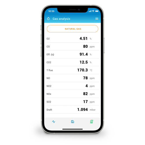 Measurement mobile app Sauermann combustion Sauermann realtime