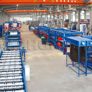 EPS/mineral wool sandwich panel production line - SP-7  - Shanghai Zhongji Machinery Co.ltd - automatic