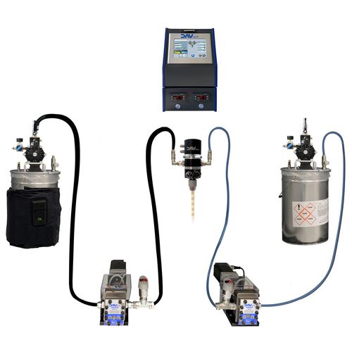 Two-component resin dispensing system - DAV TECH Srl - volumetric / pneumatic / manual