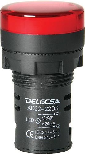 LED indicator light - D-7022 - DELECSA - panel-mount / IP65 / AC/DC