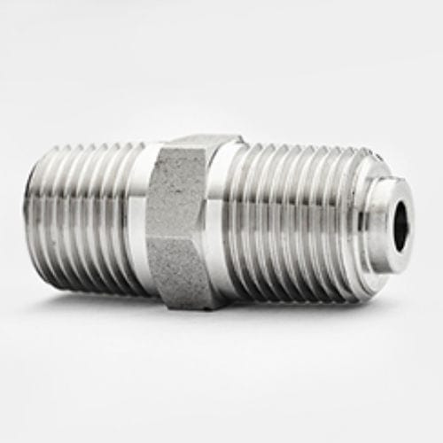 Stainless steel nipple - PHSH6 - PUSHNA INTERNATIONAL - threaded / hexagonal / NPT