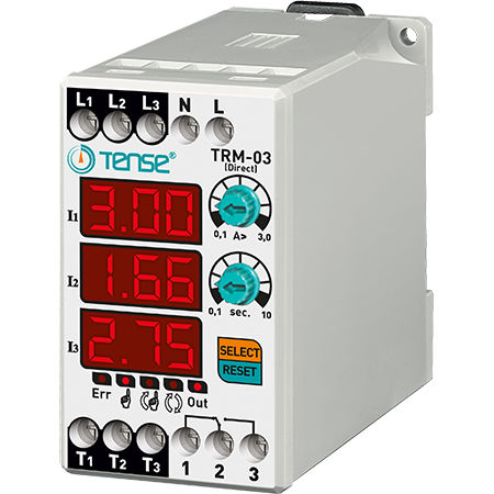 Thermal protection relay - TRM-03 - Tense Electronic - three-phase / DIN rail / digital