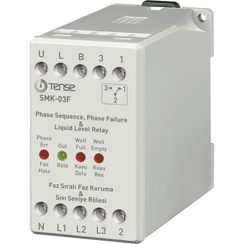 Phase sequence monitoring relay - SMK-03F  - Tense Electronic - level / DIN rail