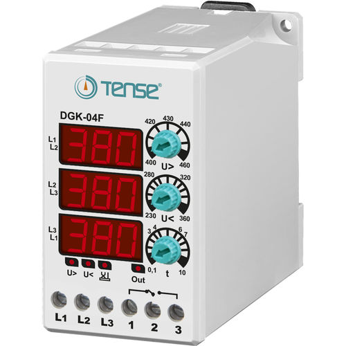 Over-voltage control relay - DGK-04F  - Tense Electronic - under-voltage / phase sequence / DIN rail