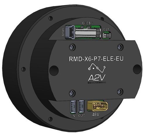 BLDC servomotor - RMD-X6-P6-7-ELE-EU - A2V Mécatronique - brushless / 48 V / pancake type