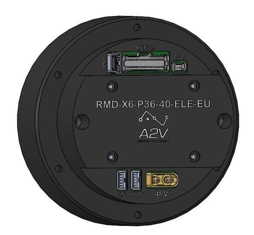 Brushless servomotor - RMD-X6-P36-40-ELE-EU - A2V Mécatronique - 48 V / pancake type / with integrated driver and coder