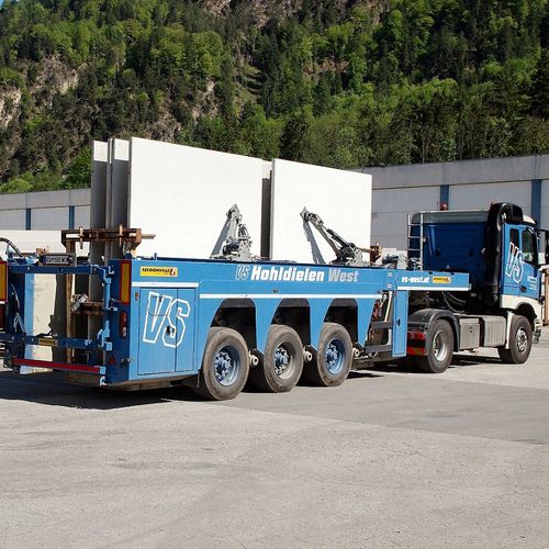 Flatbed semi-trailer - PrefaMAX - Faymonville Distribution S.A. - gooseneck / for precast concrete / 3-axle