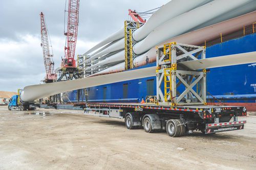 Flatbed semi-trailer - TeleMAX (US) - Faymonville Distribution S.A. - low-loader / for wind turbine / for concrete