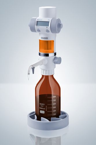 Vial digital dispenser - 10 - 50 ml | solarus® series - Hirschmann Laborgeräte GmbH & Co. KG