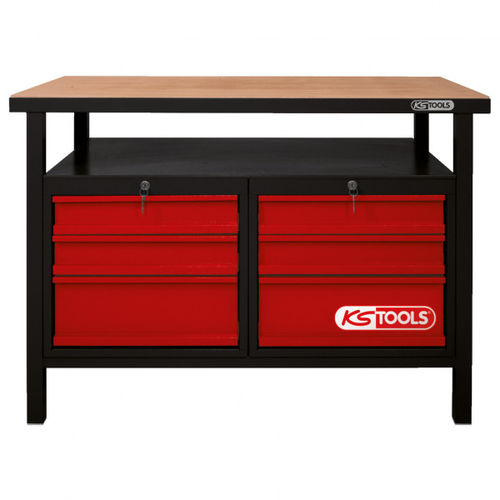 Steel workbench - 865.0004 - Kstools  - for workshops / 6-drawer