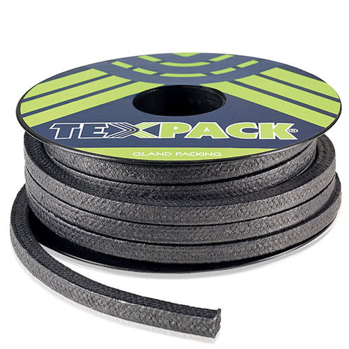 Braided graphite packing 4180 TEXPACK carbon / for pumps / for valves