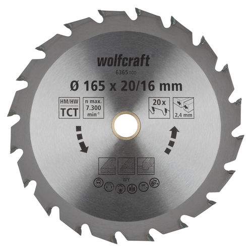 Circular saw blade - 6355 - WOLCRAFT - cutting / tungsten carbide / for wood