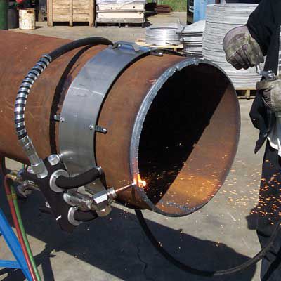 Orbital pipe cutting and beveling machine - Mathey Dearman - portable / band