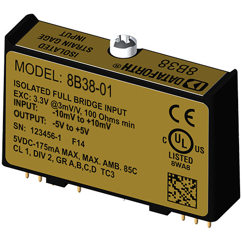Input signal conditioning module - 8B38-01 - Dataforth Corporation - for strain gauges
