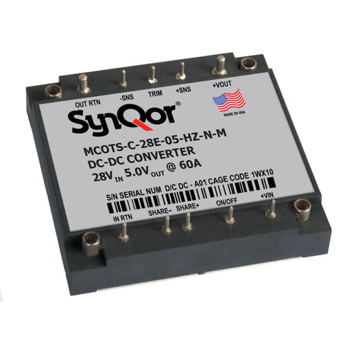 Regulated DC/DC converter - Mil-COTS 28E  - SYNQOR - isolated / printed circuit / single-output