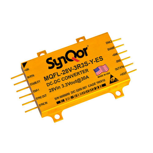 Harsh environment DC/DC converter - MQ 28V - SYNQOR - regulated / printed circuit / single-output