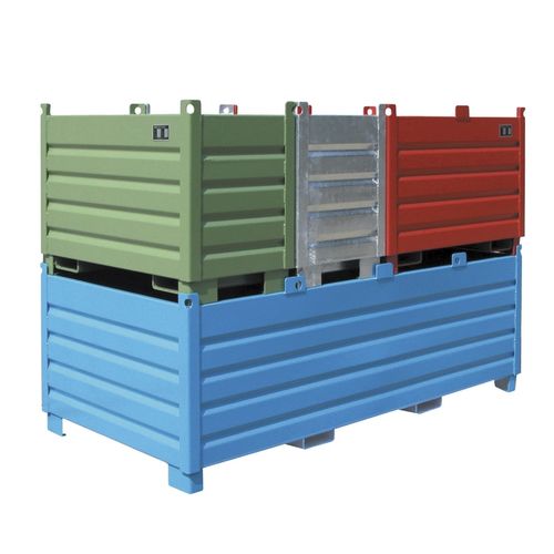 Steel pallet box - SBS series - Bauer - transport / waste recycling / for forklift trucks