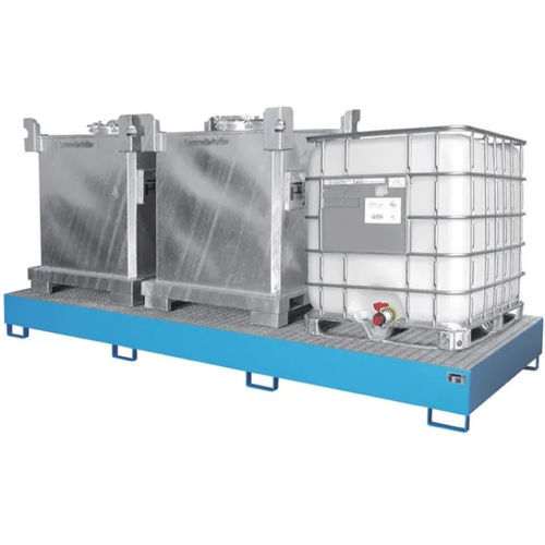 Drum spill pallet - RAL 5012 - Bauer - carbon steel / metal