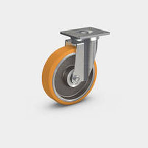 Wheel with solid tire - PEVOPUR® 178 PUR - RÄDER-VOGEL RÄDER- UND ROLLENFABRIK GMBH & CO. KG - steel / ball bearing / bearing