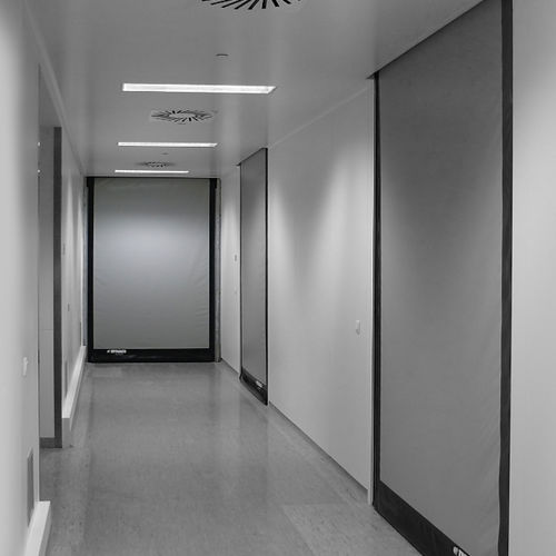 Roll up door - D-313 - Entrematic Dynaco - stainless steel / PVC / indoor