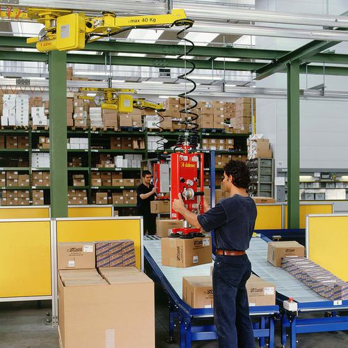 Box handling manipulator - DALMEC - pneumatic / with suction cup / for cardboard boxes