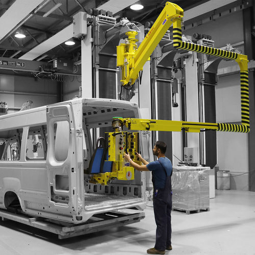 Pneumatic manipulator - DALMEC - with gripping tool / positioning / for materials handling